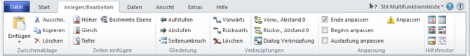 multifunction toolbar: group ‘create’