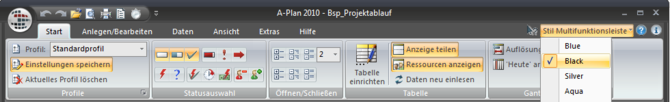 style of the multifunction toolbar