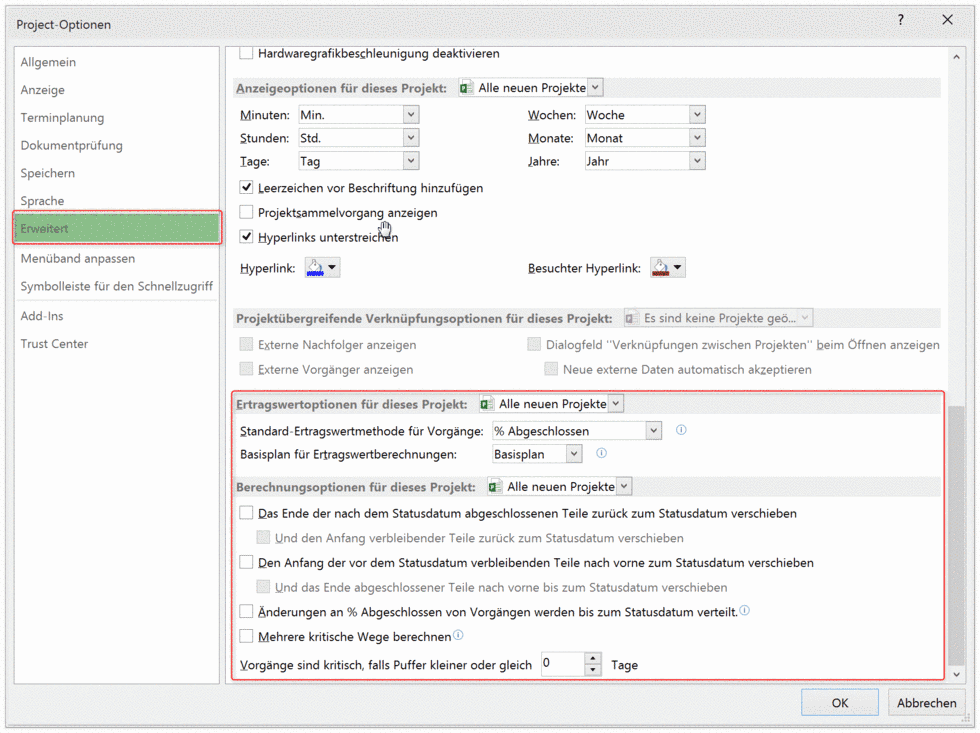 Datenaustausch per MS Project
